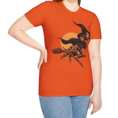 "Take Flight" Tan Smooth-Haired Dachshund Halloween Unisex Softstyle T-Shirt