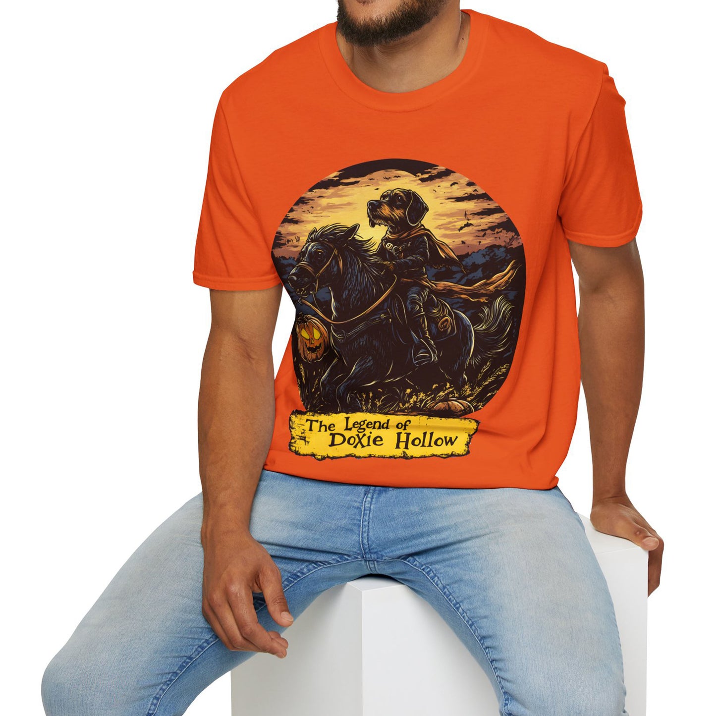 "Wired Hollow" Wire-Haired Dachshund Halloween Unisex Softstyle T-Shirt