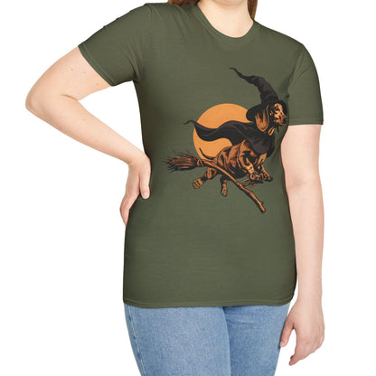 "Take Flight" Tan Smooth-Haired Dachshund Halloween Unisex Softstyle T-Shirt