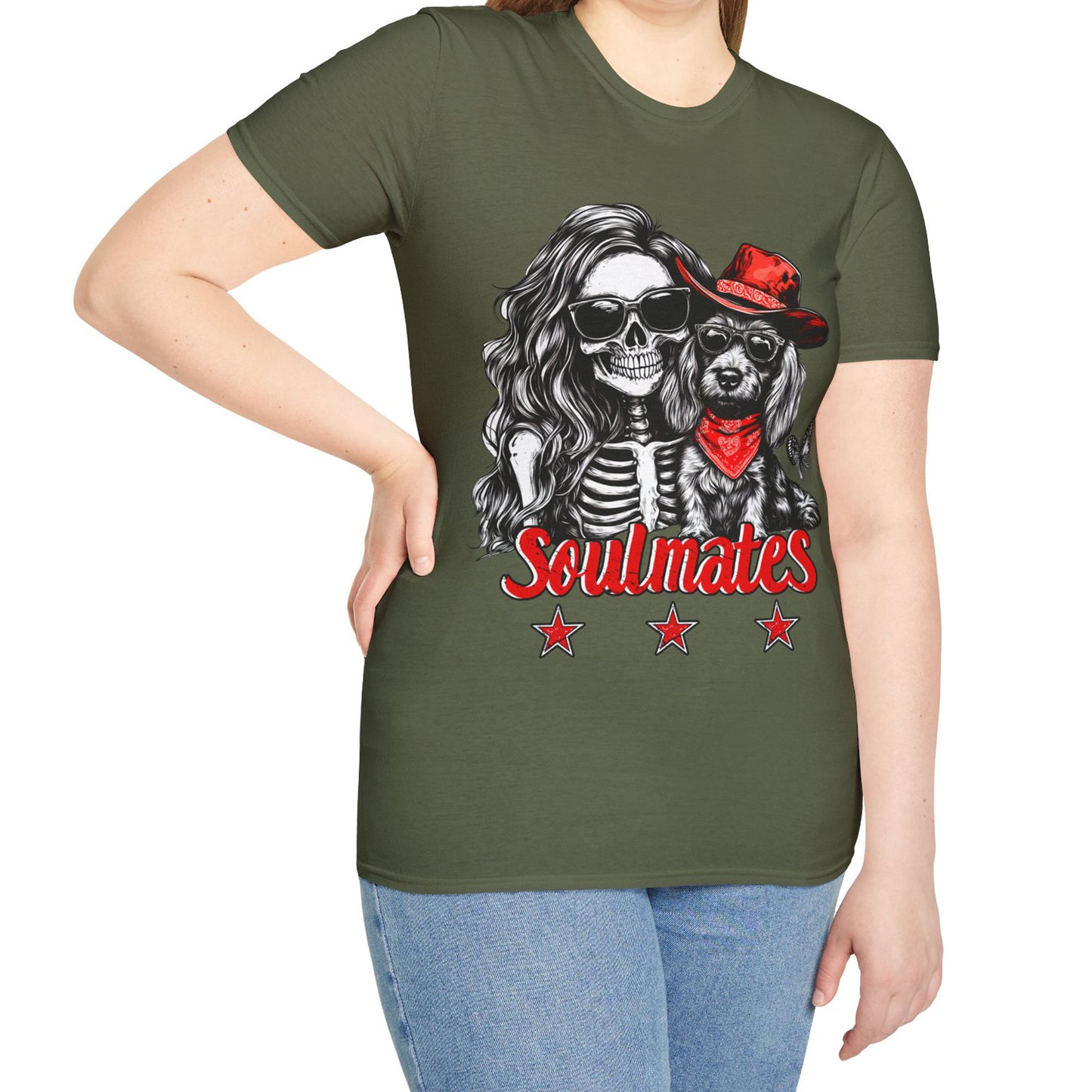 "Wired Soulmates" Wire-Haired Dachshund Halloween Unisex Softstyle T-Shirt