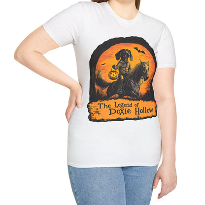 "Smooth's Hollow" Smooth-Haired Dachshund Halloween Unisex Softstyle T-Shirt