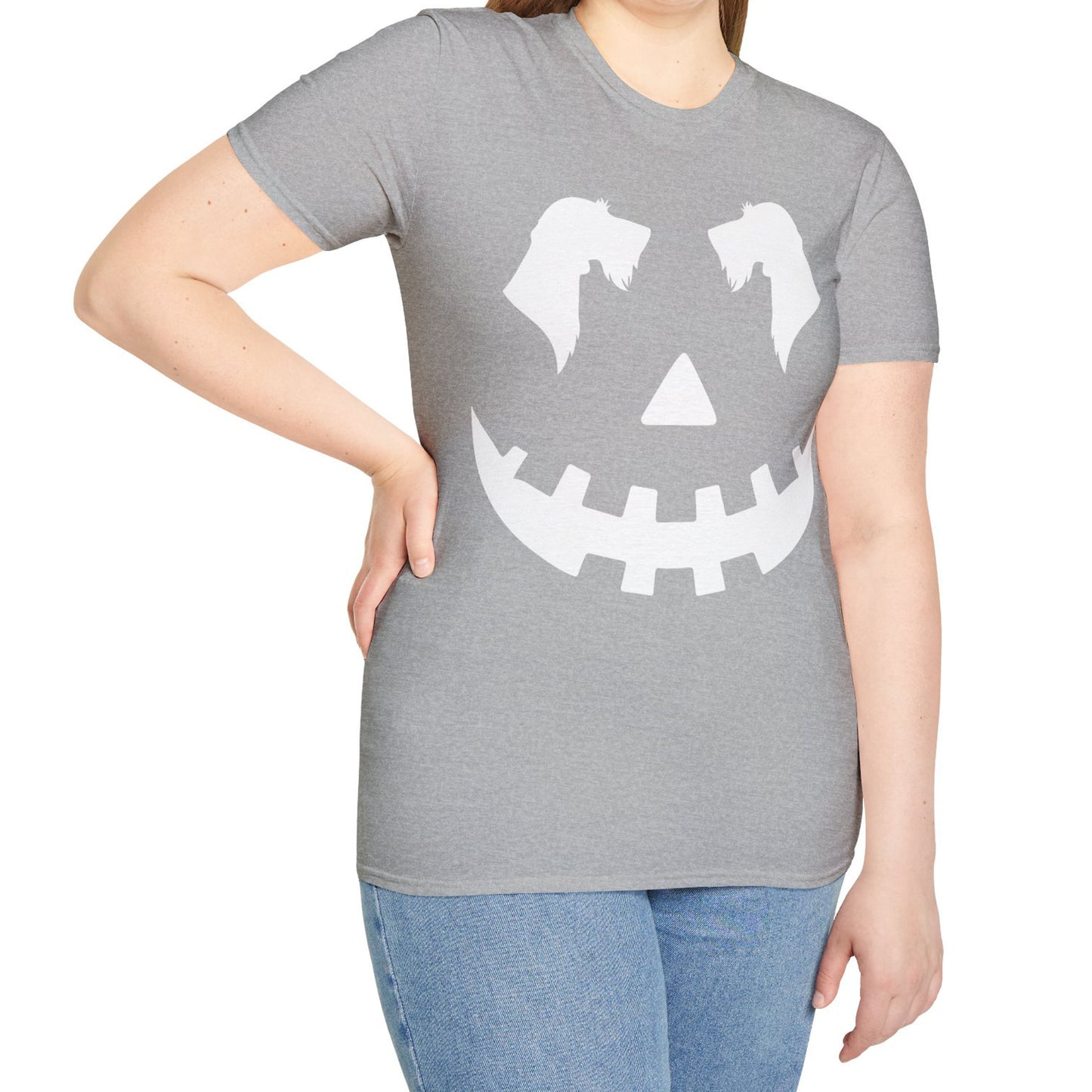 "Wire White Jack" Wire-Haired Dachshund Halloween Unisex Softstyle T-Shirt
