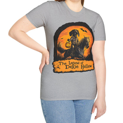 "Smooth's Hollow" Smooth-Haired Dachshund Halloween Unisex Softstyle T-Shirt