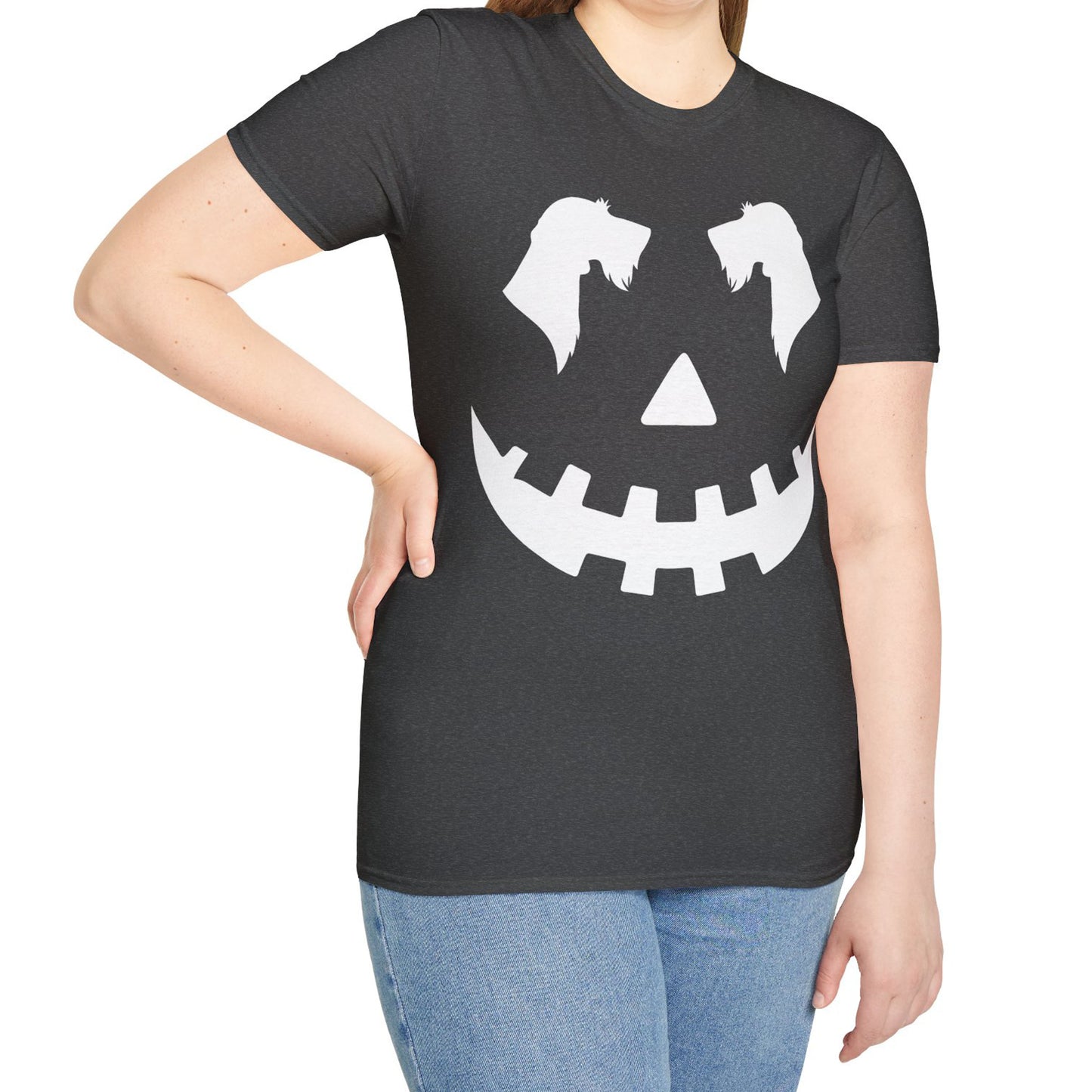 "Wire White Jack" Wire-Haired Dachshund Halloween Unisex Softstyle T-Shirt