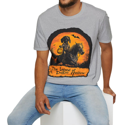 "Smooth's Hollow" Smooth-Haired Dachshund Halloween Unisex Softstyle T-Shirt