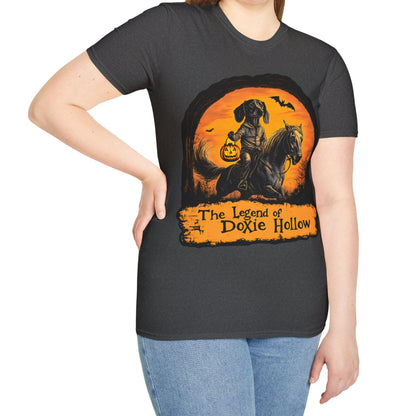 "Smooth's Hollow" Smooth-Haired Dachshund Halloween Unisex Softstyle T-Shirt