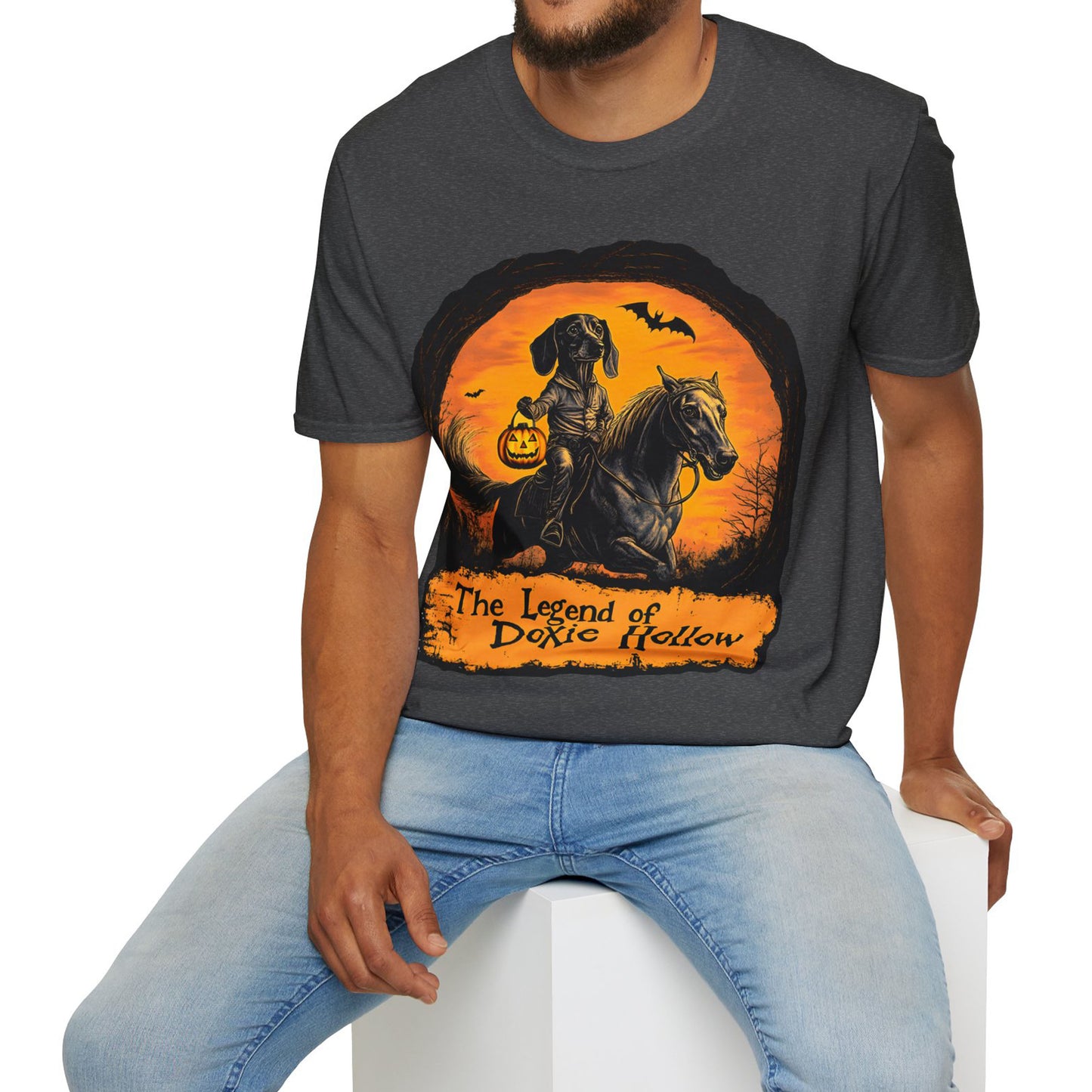 "Smooth's Hollow" Smooth-Haired Dachshund Halloween Unisex Softstyle T-Shirt