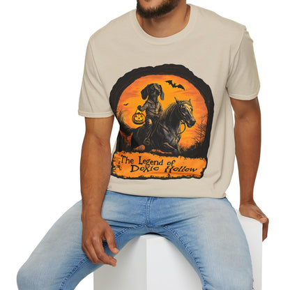 "Smooth's Hollow" Smooth-Haired Dachshund Halloween Unisex Softstyle T-Shirt