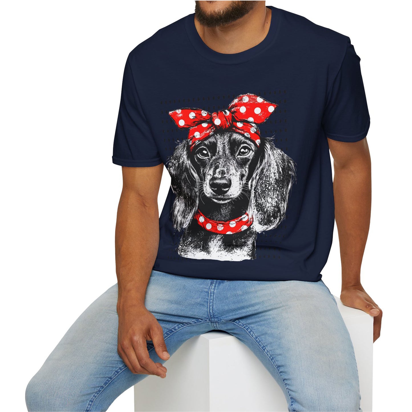 "Riveter" Long-Haired Dachshund Unisex Softstyle T-Shirt
