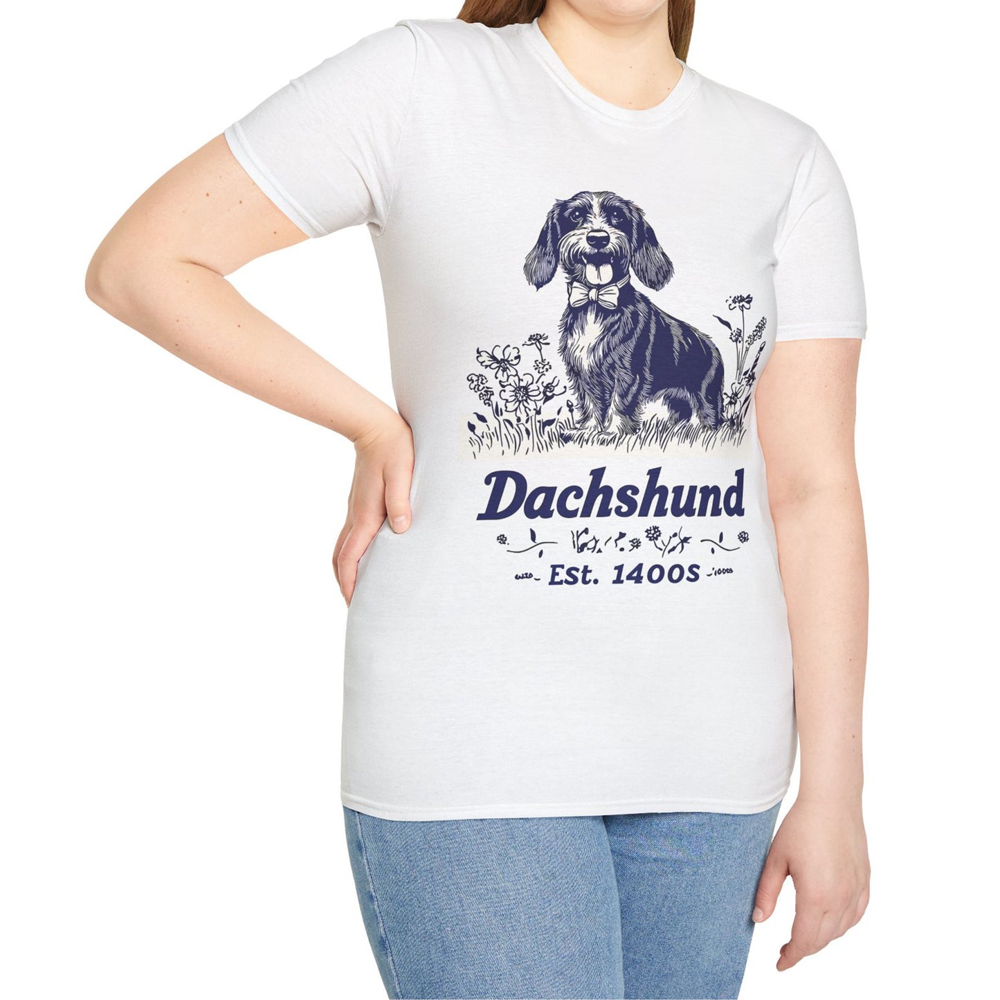 "Circa" Wire-Haired Dachshund Unisex Softstyle T-Shirt