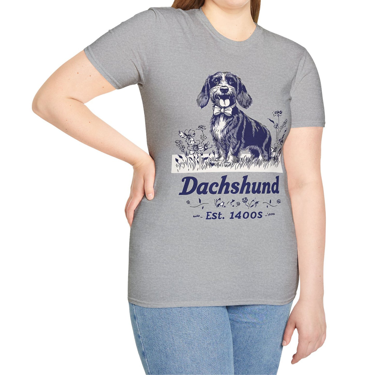 "Circa" Wire-Haired Dachshund Unisex Softstyle T-Shirt