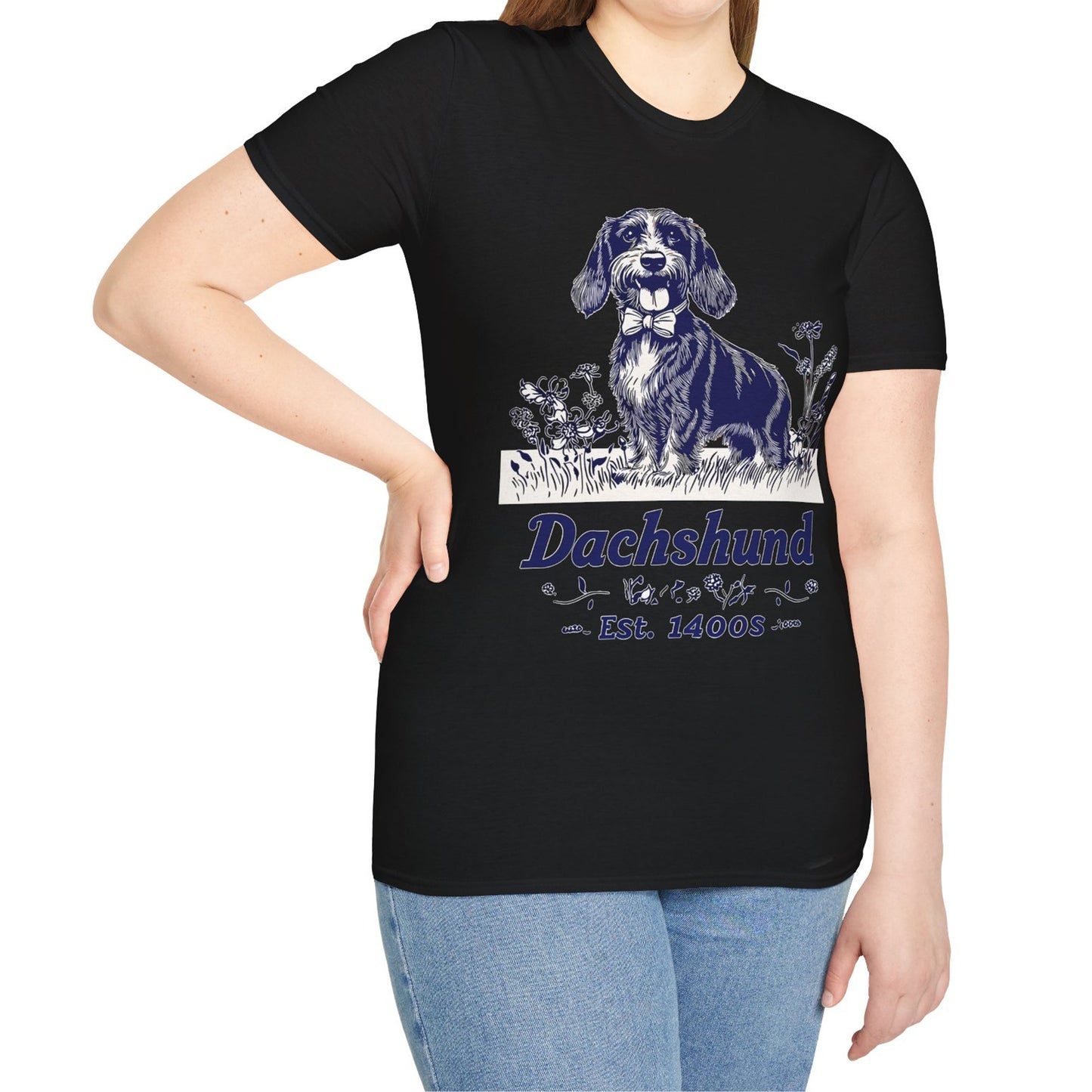 "Circa" Wire-Haired Dachshund Unisex Softstyle T-Shirt
