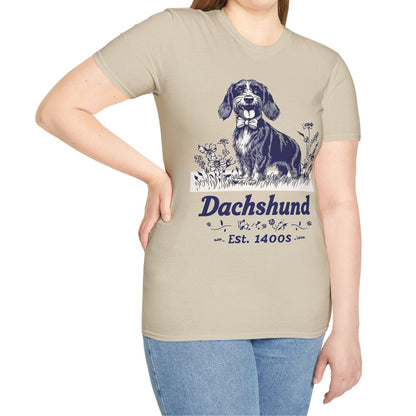 "Circa" Wire-Haired Dachshund Unisex Softstyle T-Shirt