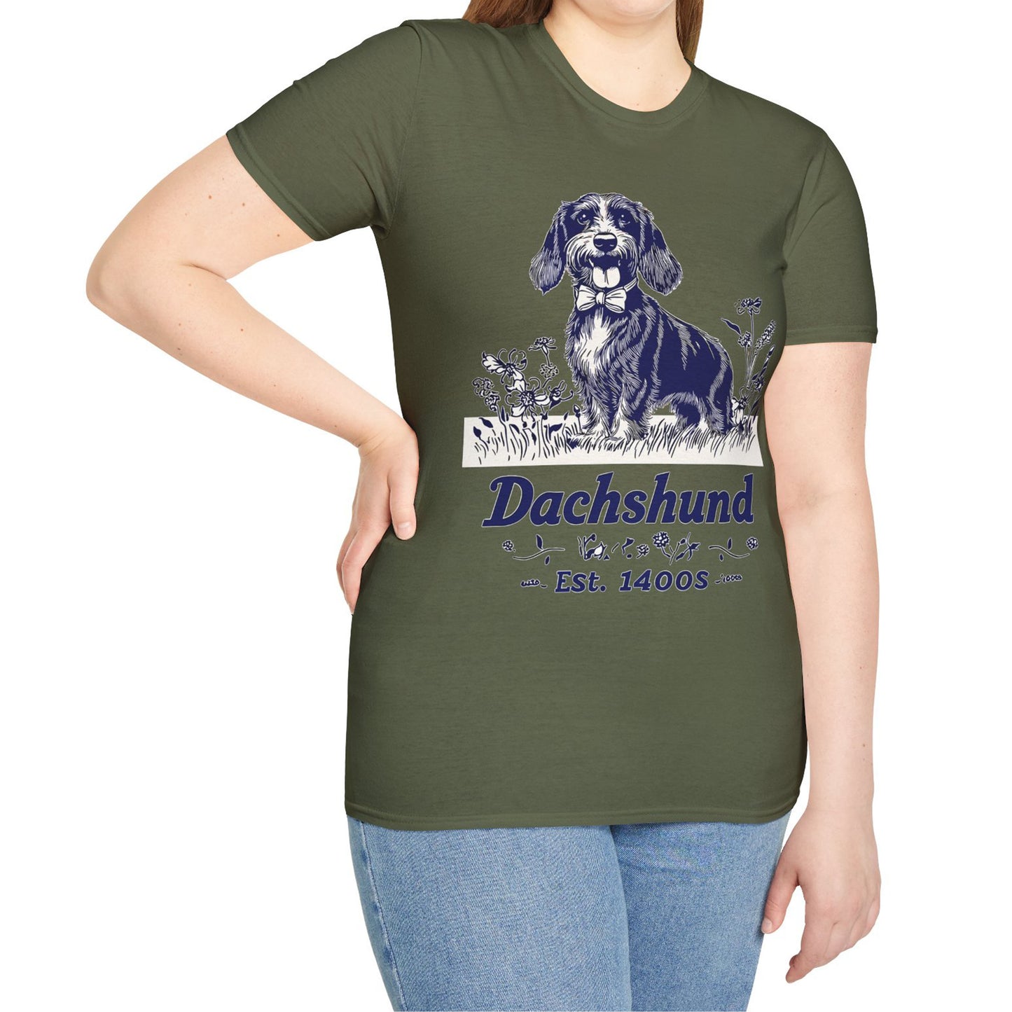 "Circa" Wire-Haired Dachshund Unisex Softstyle T-Shirt