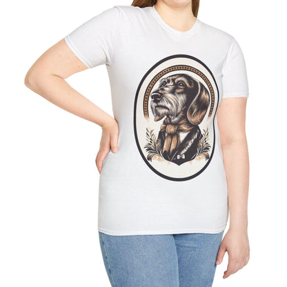 "Distinguished Gentleman" Wire-Haired Dachshund Unisex Softstyle T-Shirt