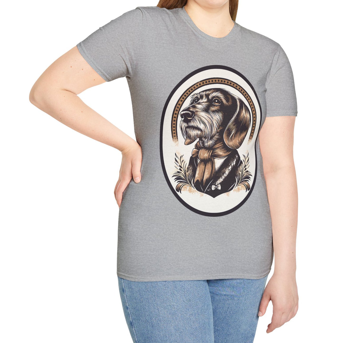 "Distinguished Gentleman" Wire-Haired Dachshund Unisex Softstyle T-Shirt