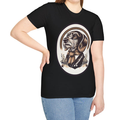 "Distinguished Gentleman" Wire-Haired Dachshund Unisex Softstyle T-Shirt