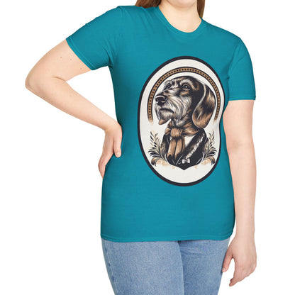 "Distinguished Gentleman" Wire-Haired Dachshund Unisex Softstyle T-Shirt