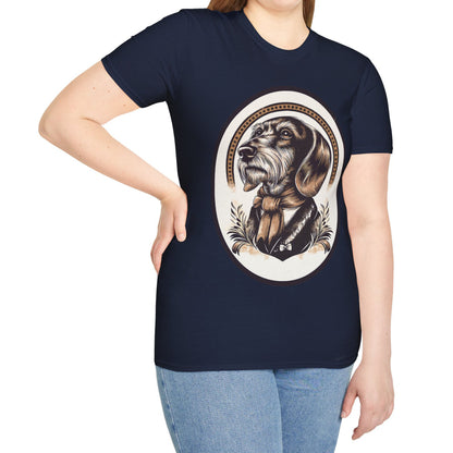 "Distinguished Gentleman" Wire-Haired Dachshund Unisex Softstyle T-Shirt
