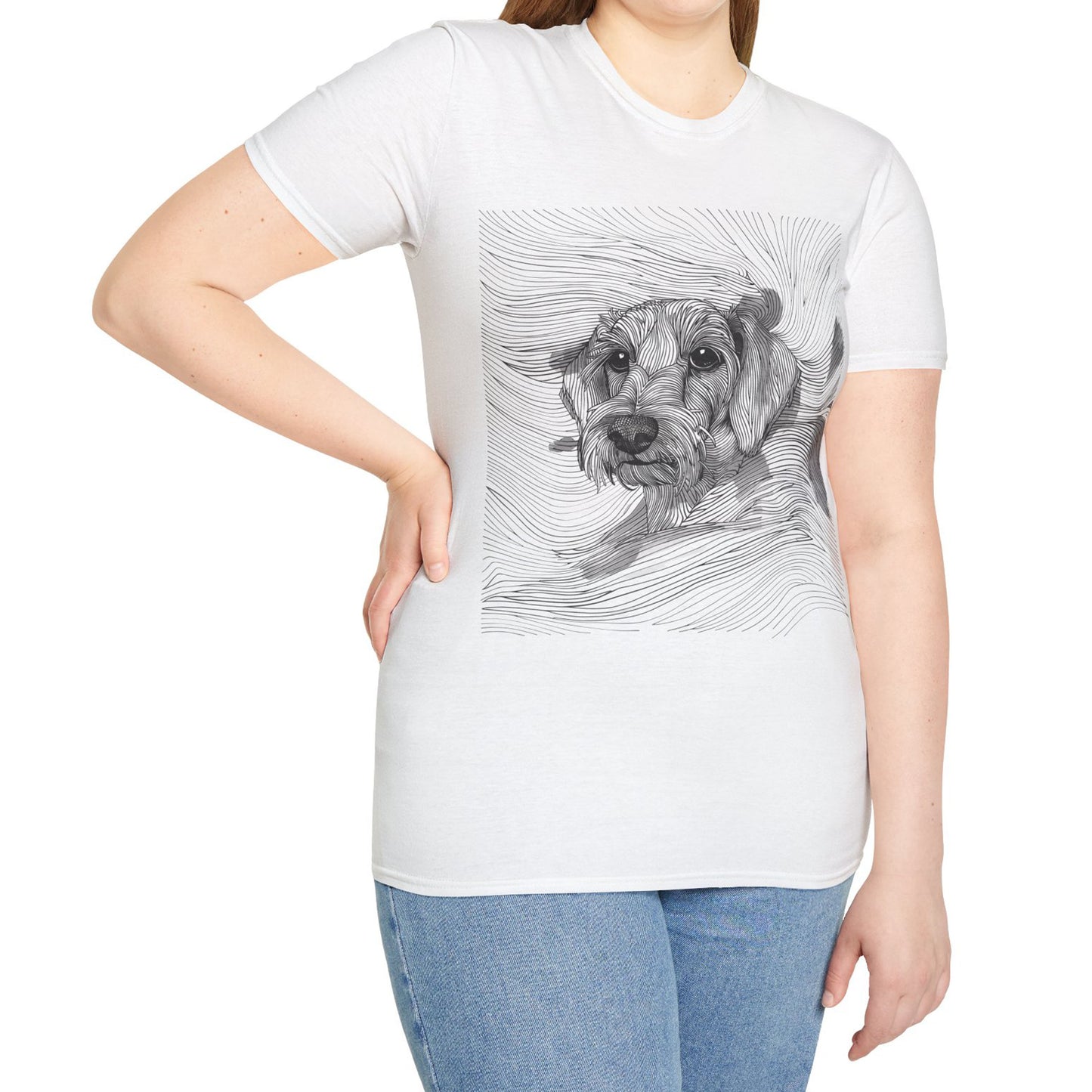 "Wired Joy" Wire-Haired Dachshund Unisex Softstyle T-Shirt