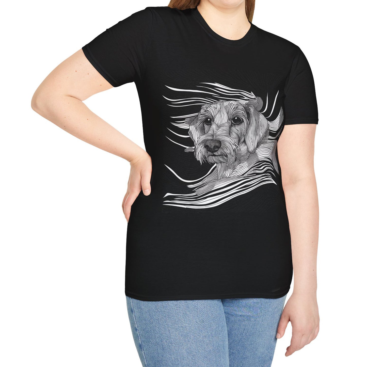 "Wired Joy" Wire-Haired Dachshund Unisex Softstyle T-Shirt