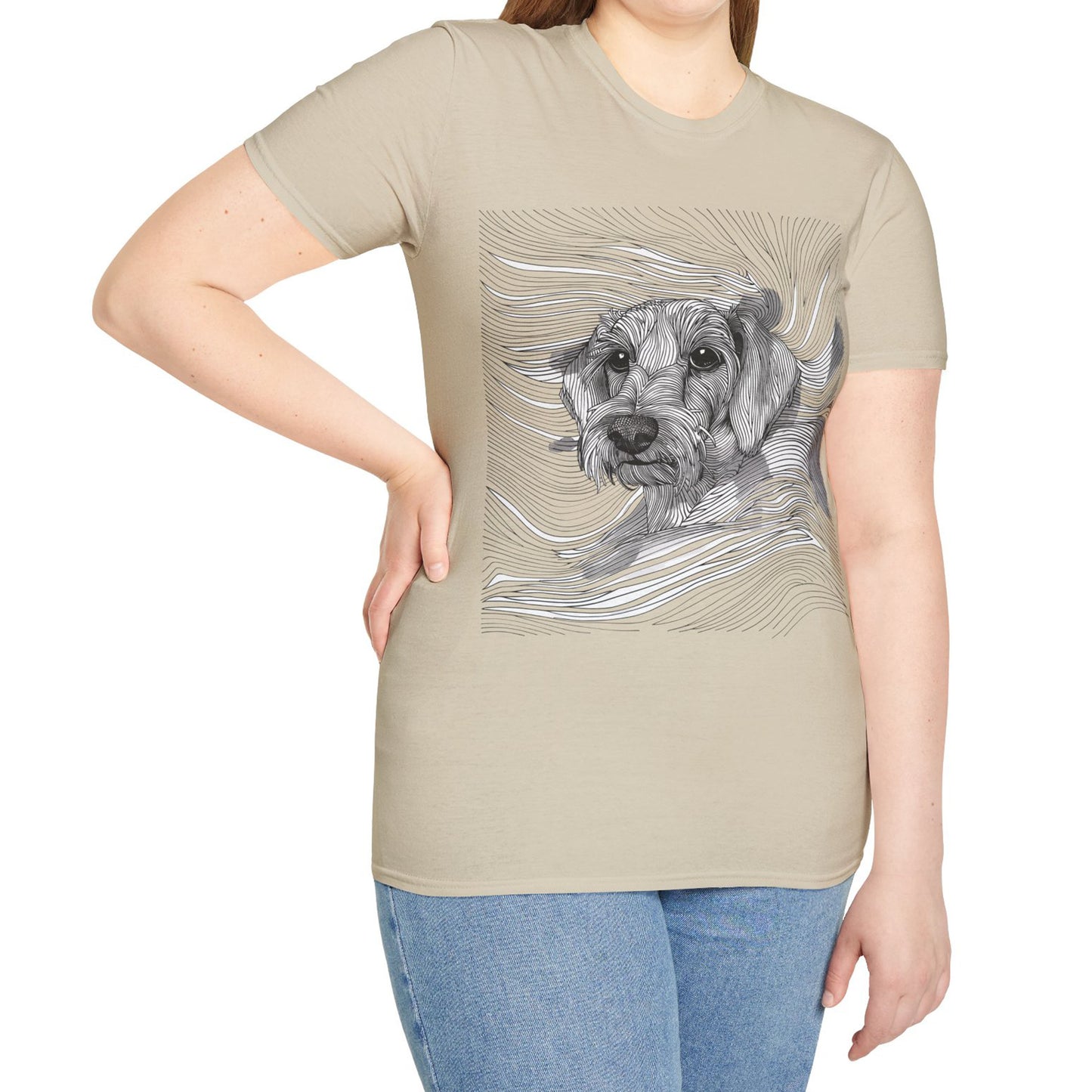 "Wired Joy" Wire-Haired Dachshund Unisex Softstyle T-Shirt