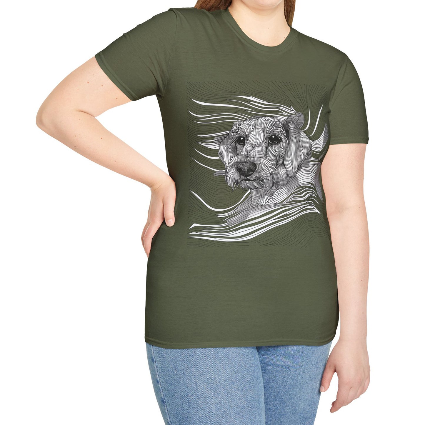 "Wired Joy" Wire-Haired Dachshund Unisex Softstyle T-Shirt