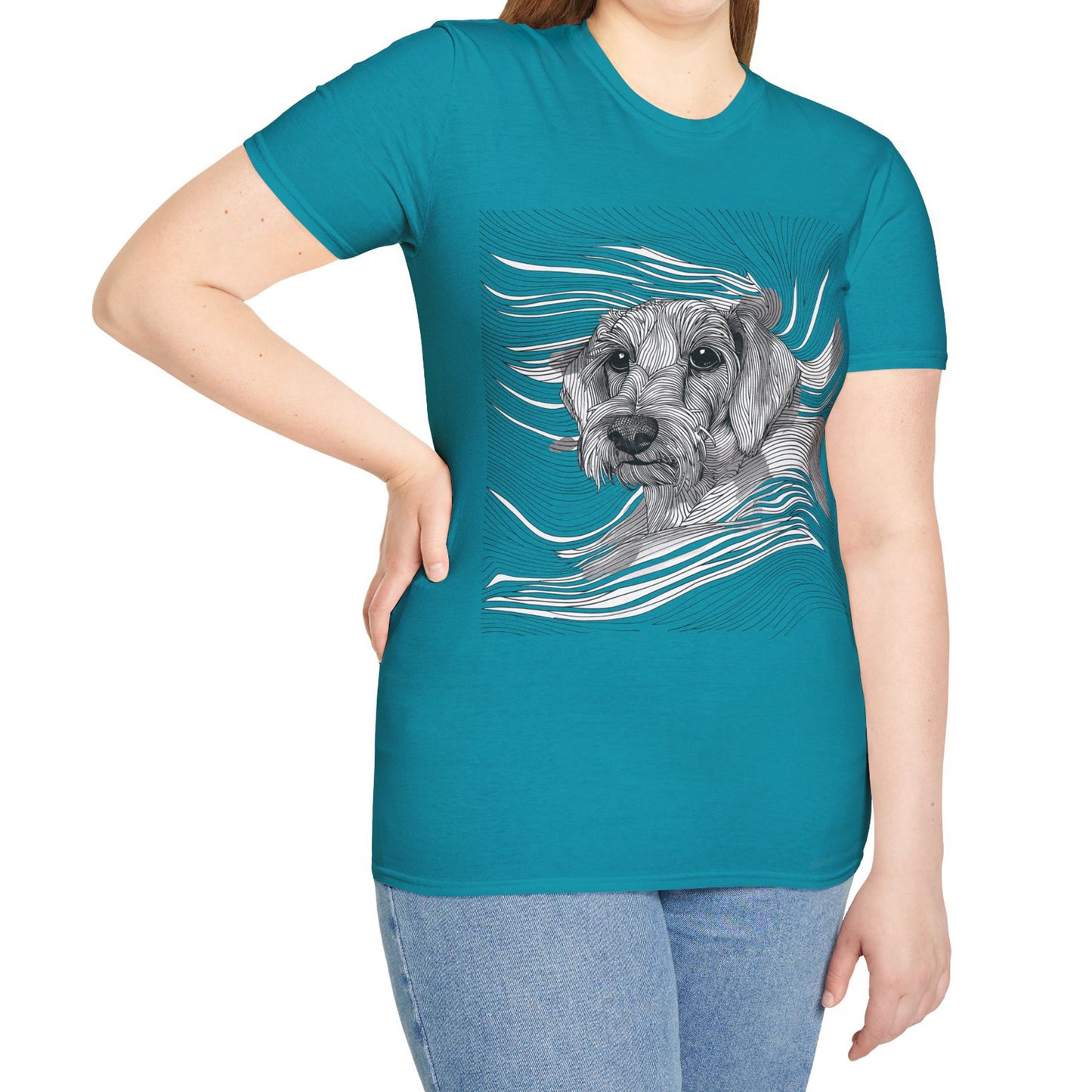 "Wired Joy" Wire-Haired Dachshund Unisex Softstyle T-Shirt