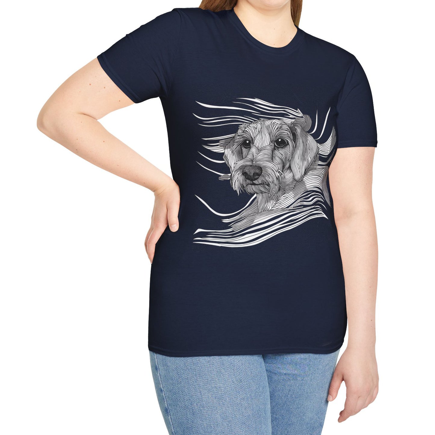 "Wired Joy" Wire-Haired Dachshund Unisex Softstyle T-Shirt