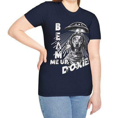 "Blue Beam" Smooth-Haired Dachshund Unisex Softstyle T-Shirt