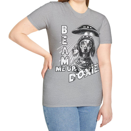 "Blue Beam" Smooth-Haired Dachshund Unisex Softstyle T-Shirt