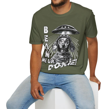 "Blue Beam" Smooth-Haired Dachshund Unisex Softstyle T-Shirt