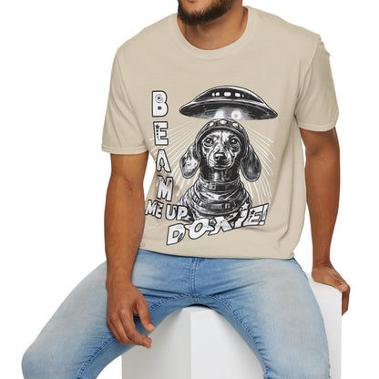 "Blue Beam" Smooth-Haired Dachshund Unisex Softstyle T-Shirt