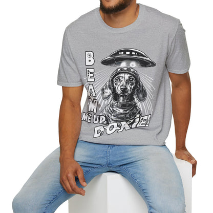 "Blue Beam" Smooth-Haired Dachshund Unisex Softstyle T-Shirt