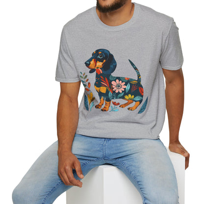 "Fresh" Black & Tan Smooth-Haired Dachshund Unisex Softstyle T-Shirt