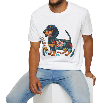 "Fresh" Black & Tan Smooth-Haired Dachshund Unisex Softstyle T-Shirt