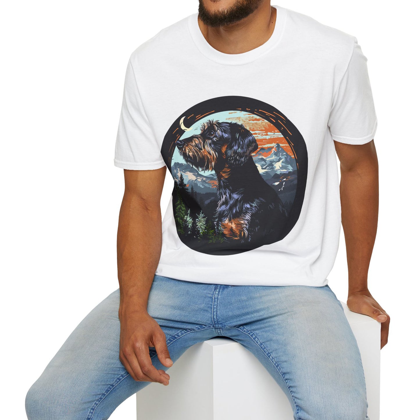 "Howl" Wire-Haired Dachshund Unisex Softstyle T-Shirt