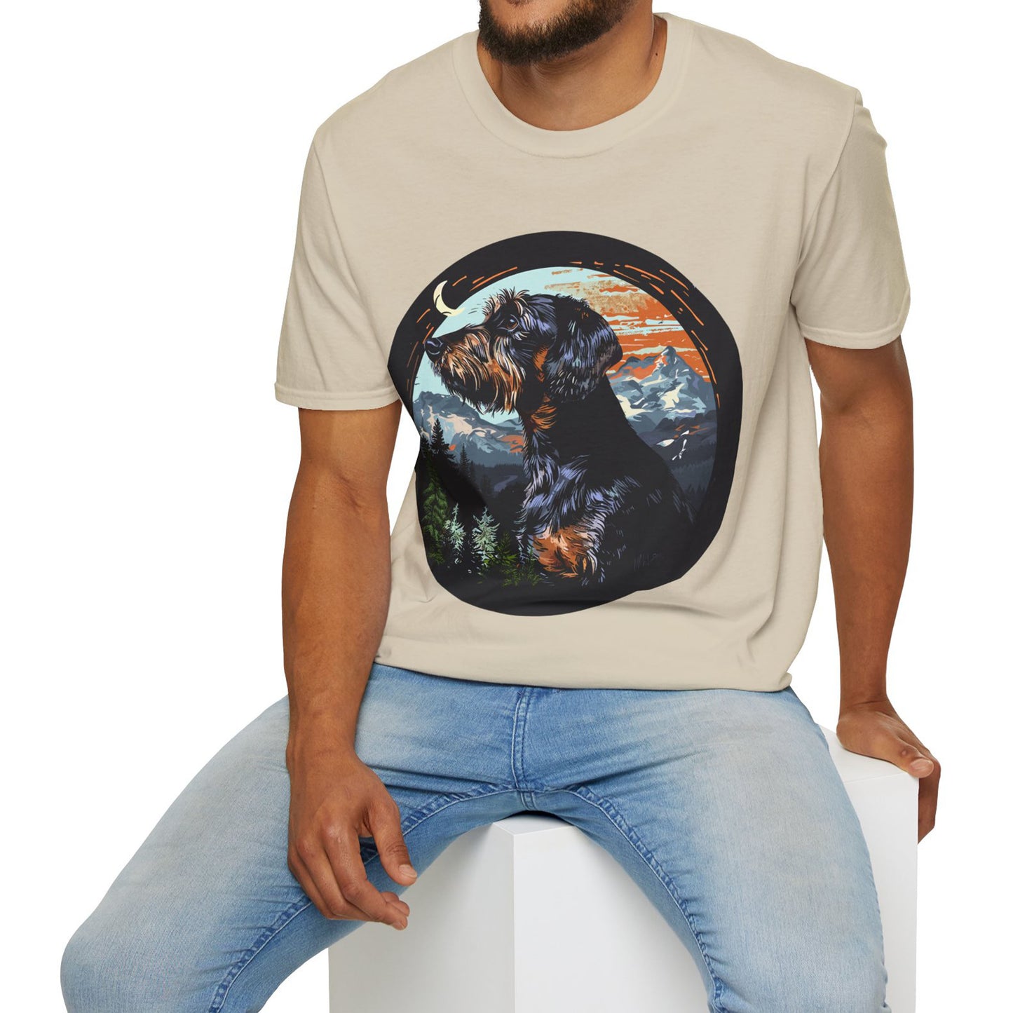 "Howl" Wire-Haired Dachshund Unisex Softstyle T-Shirt