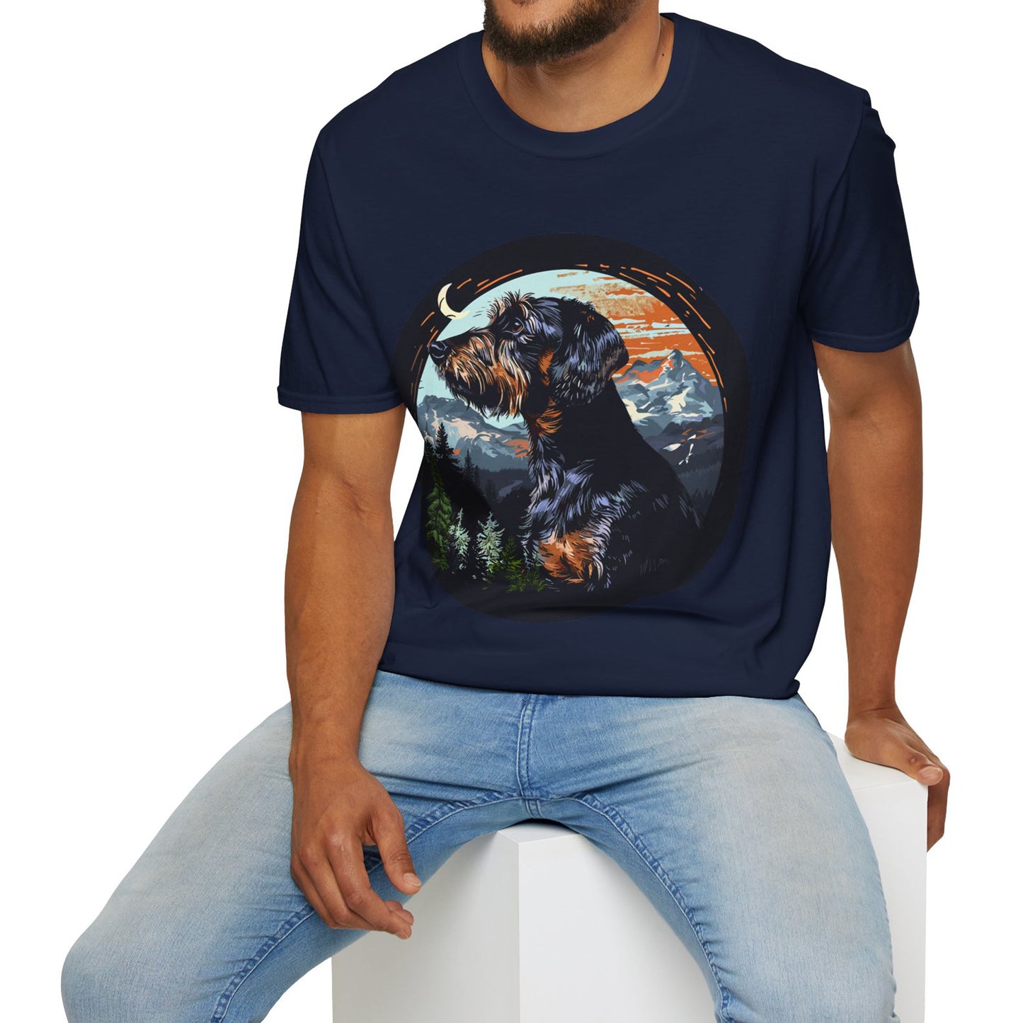 "Howl" Wire-Haired Dachshund Unisex Softstyle T-Shirt
