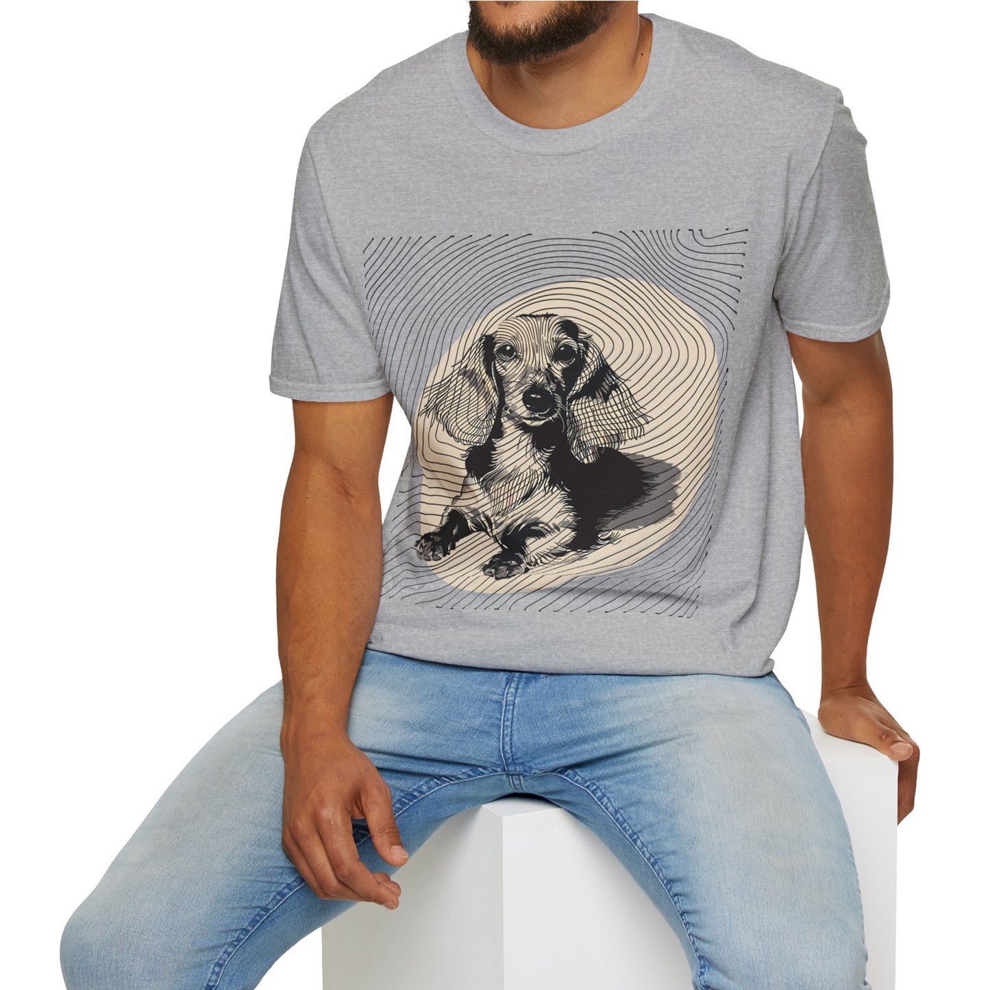 "Long Joy" Long-Haired Dachshund Unisex Softstyle T-Shirt
