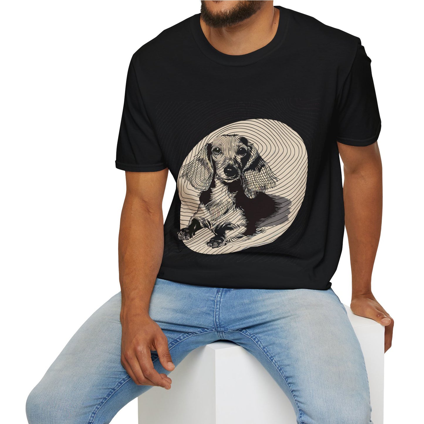 "Long Joy" Long-Haired Dachshund Unisex Softstyle T-Shirt