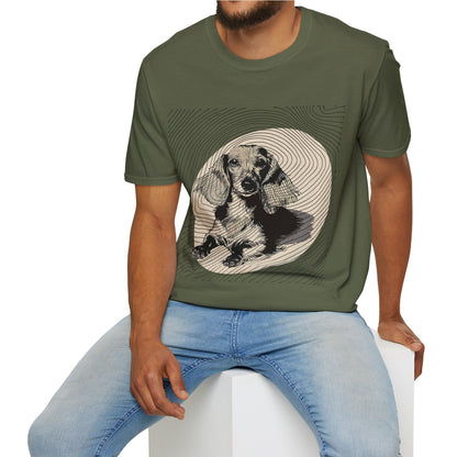 "Long Joy" Long-Haired Dachshund Unisex Softstyle T-Shirt