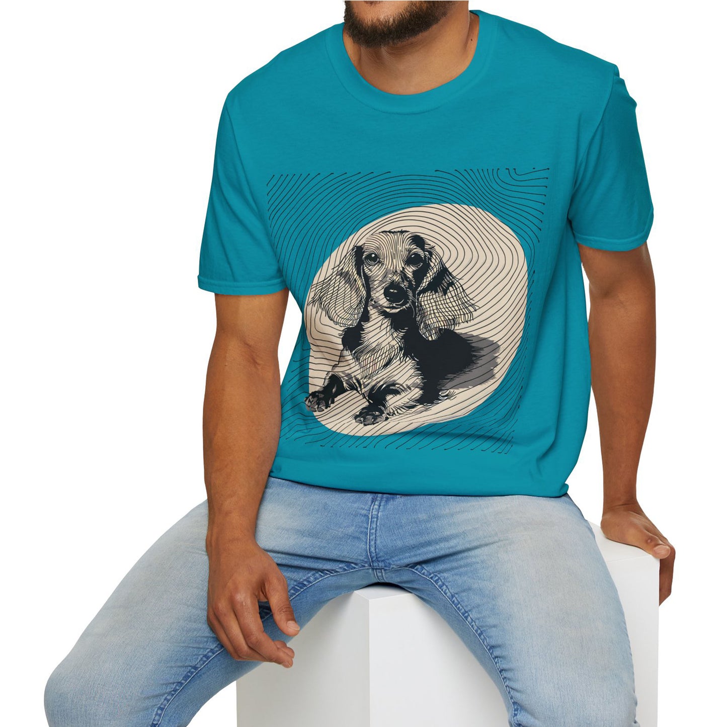 "Long Joy" Long-Haired Dachshund Unisex Softstyle T-Shirt