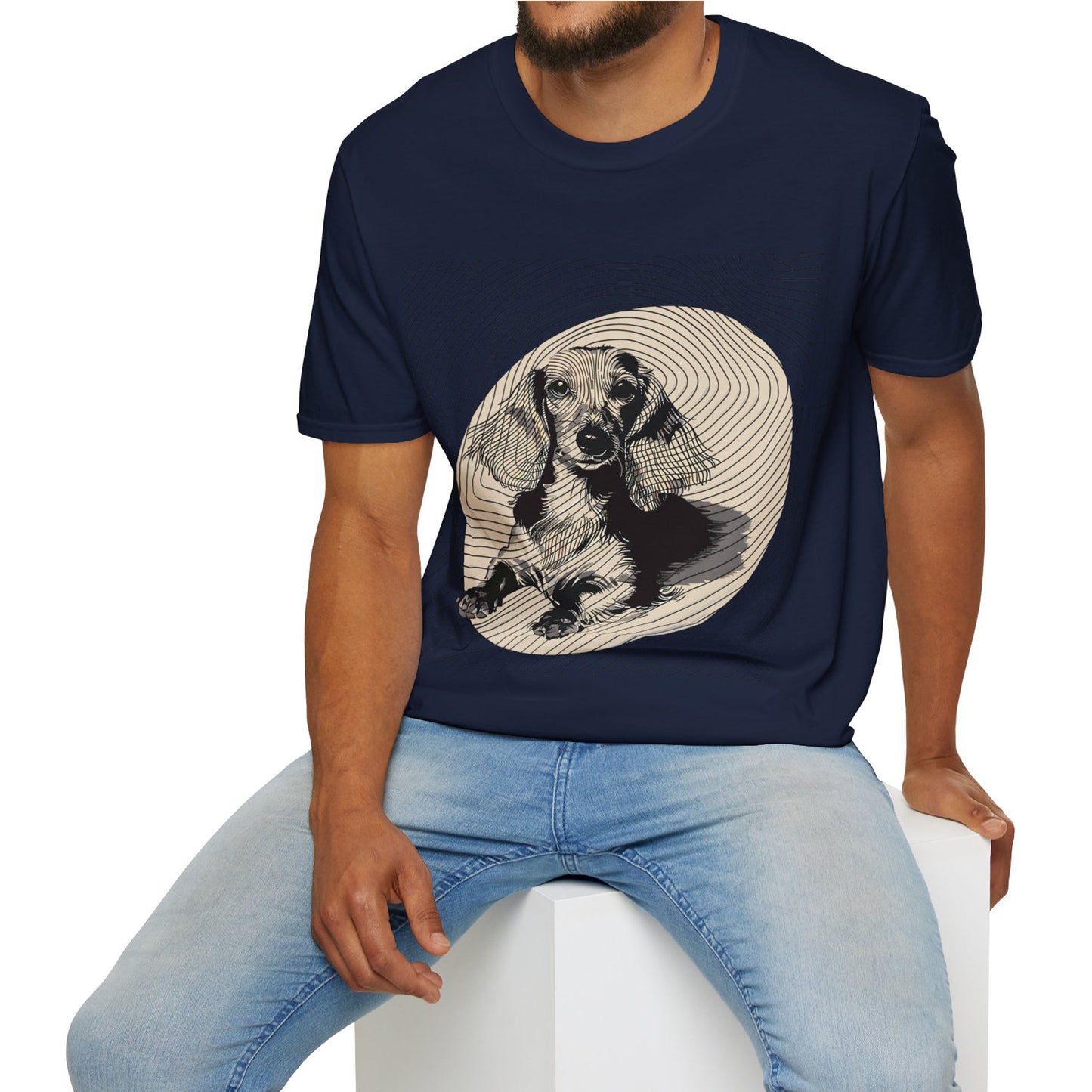 "Long Joy" Long-Haired Dachshund Unisex Softstyle T-Shirt