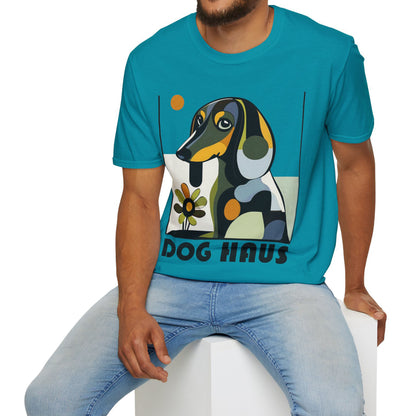"Long Haus" Long-Haired Dachshund Unisex Softstyle T-Shirt