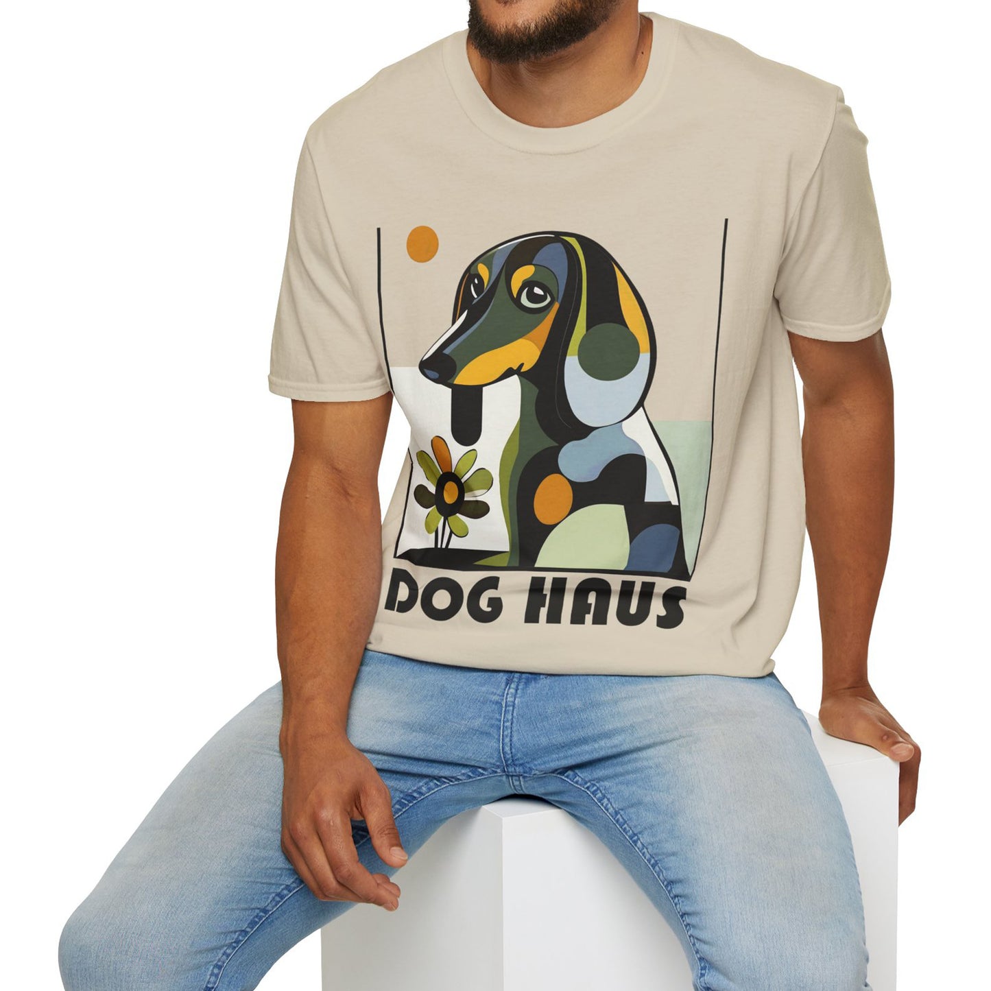 "Long Haus" Long-Haired Dachshund Unisex Softstyle T-Shirt