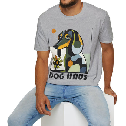 "Long Haus" Long-Haired Dachshund Unisex Softstyle T-Shirt