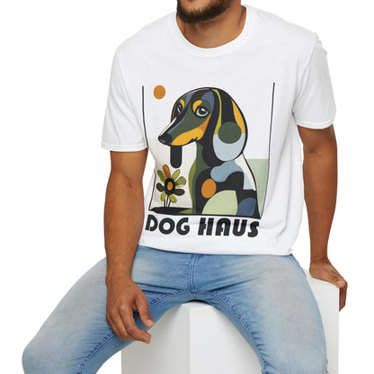 "Long Haus" Long-Haired Dachshund Unisex Softstyle T-Shirt