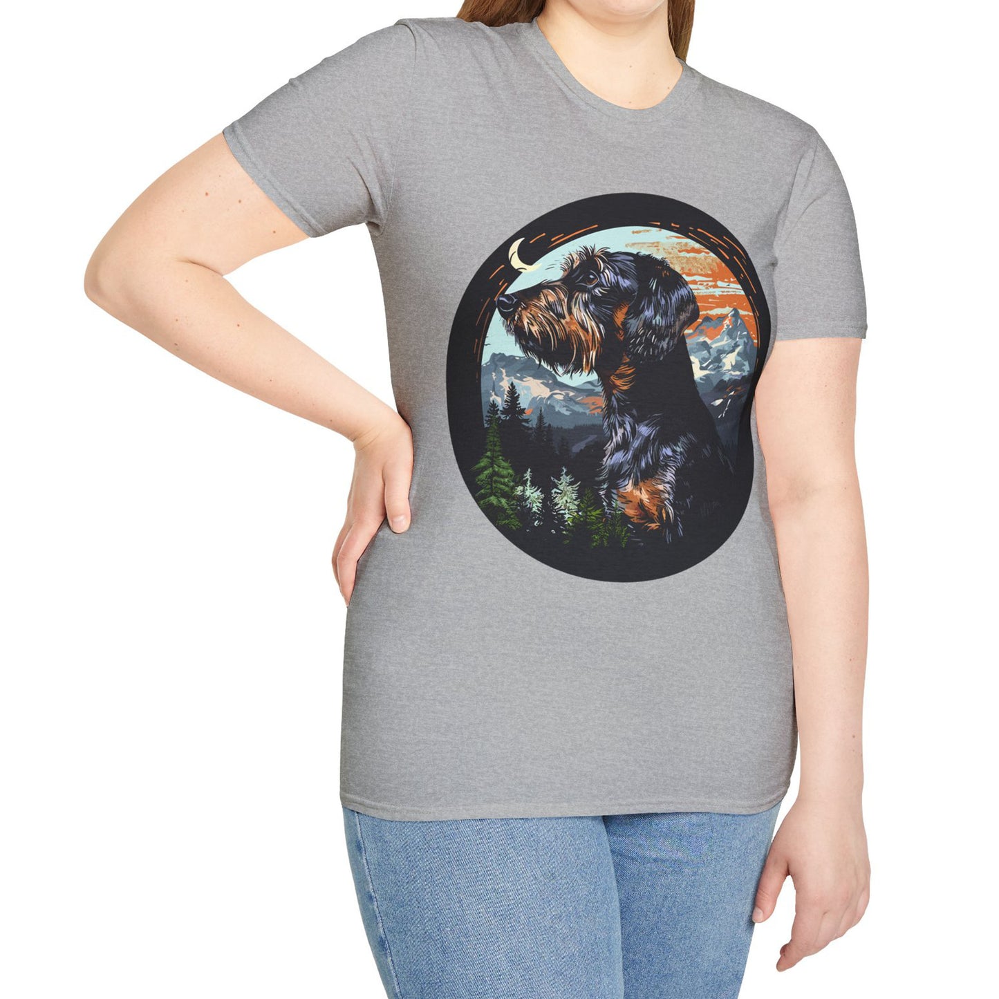 "Howl" Wire-Haired Dachshund Unisex Softstyle T-Shirt