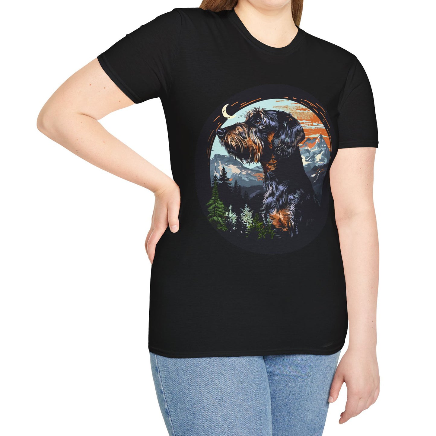 "Howl" Wire-Haired Dachshund Unisex Softstyle T-Shirt
